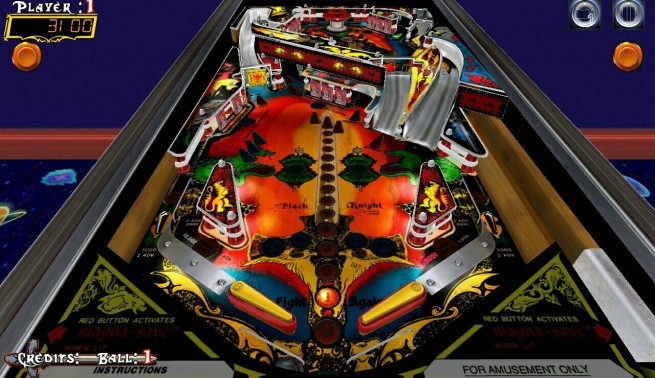 The Black Knight table in Pinball Arcade