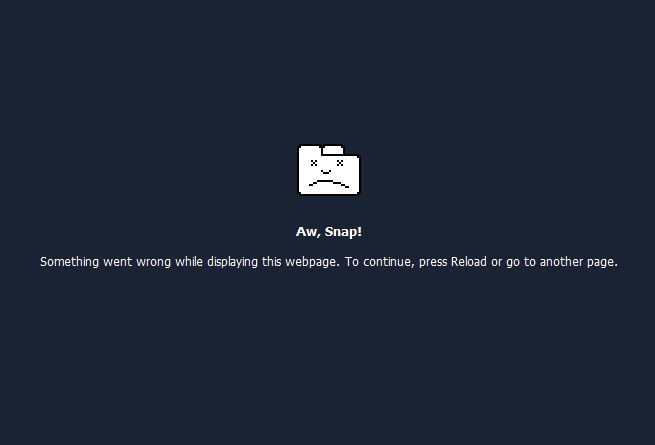 Chrome browser problem page
