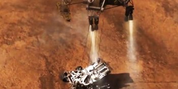 It’s brief and grainy, but here’s the first POV video of Curiosity’s descent