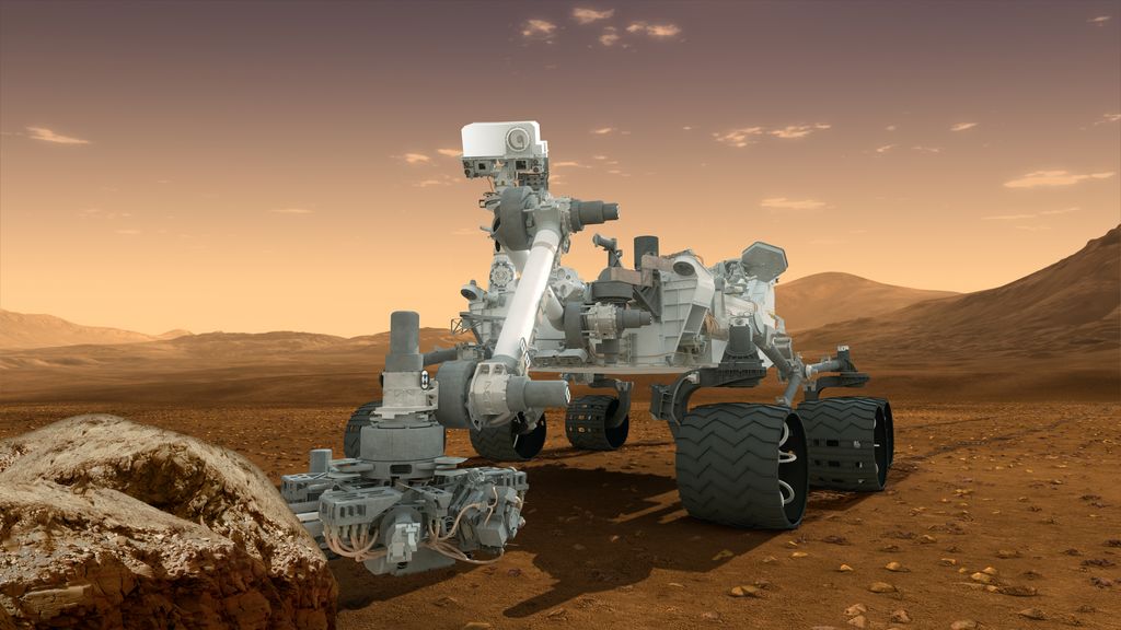 Artist's rendering of Curiosity, NASA's mars rover