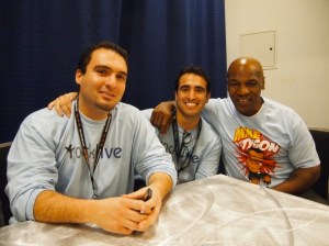 From left: John Shahidi, Sam Shahidi, and Mike Tyson