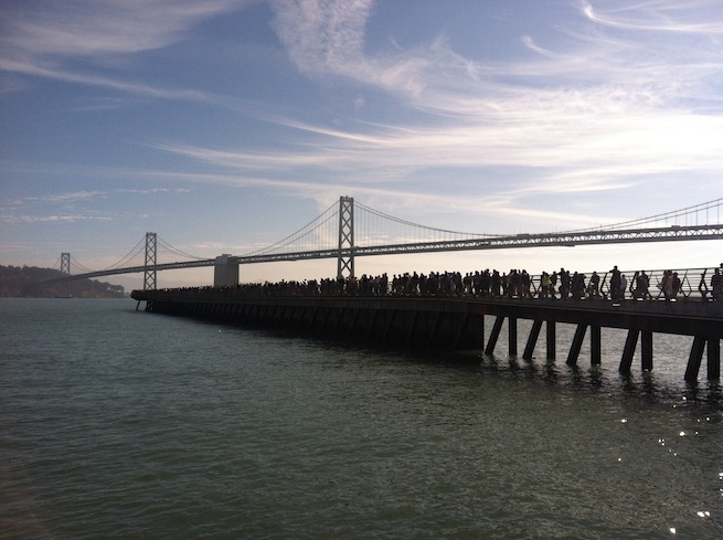 Crowds wait for endeavor