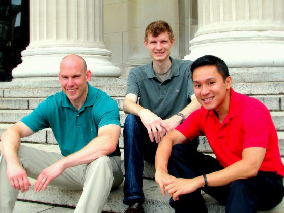 eBrevia founders pose on the steps