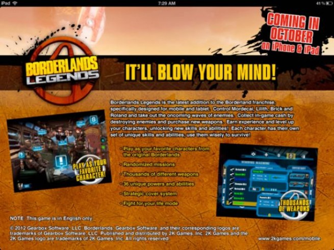 Borderlands Legends for iPhone and iPad