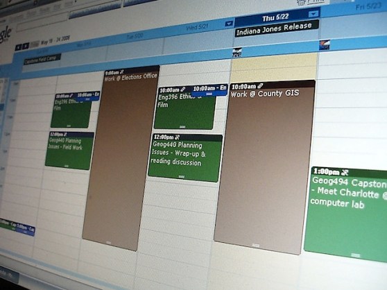 Photo of Google Calendar on a monitor