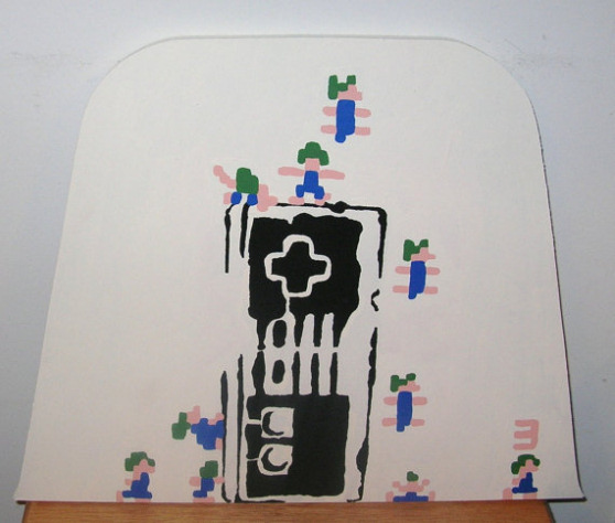 Lemmings NES Nintendo Controller Hand Painted Wooden Plaque