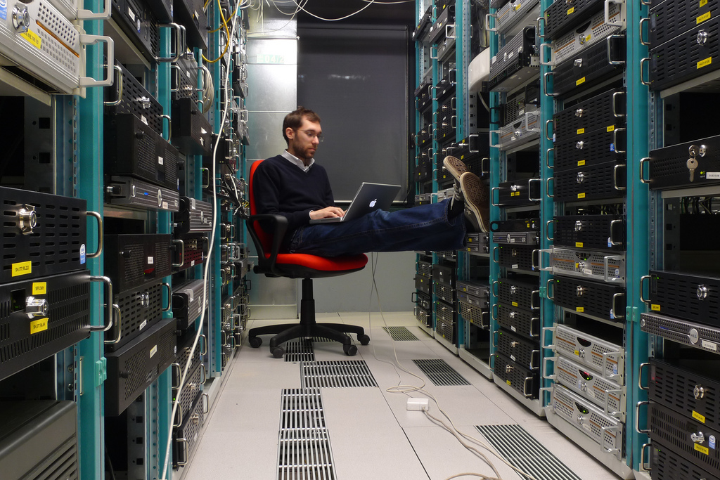 Guy in a data center