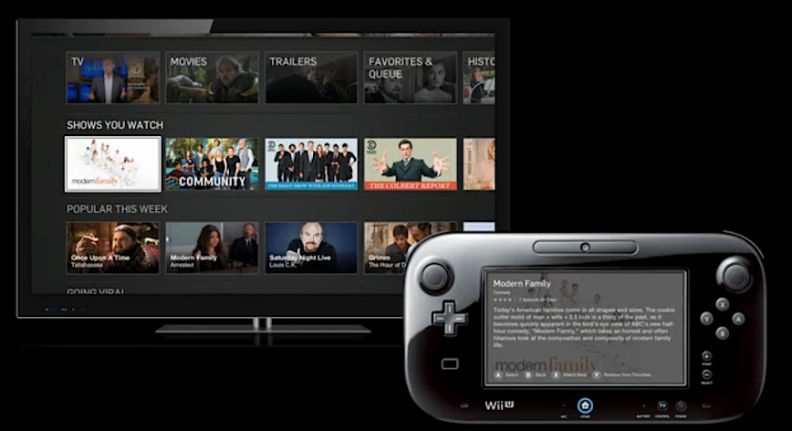 Hulu Plus for the Wii U combines TV screen controls with extra data on the handheld controller