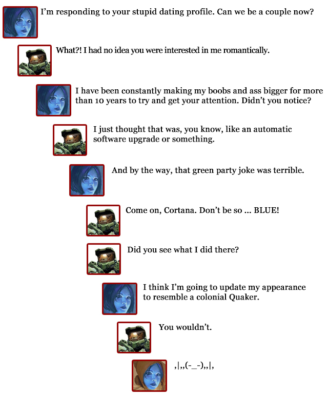 Extra Hearts: Master Chief comments -- Cortana