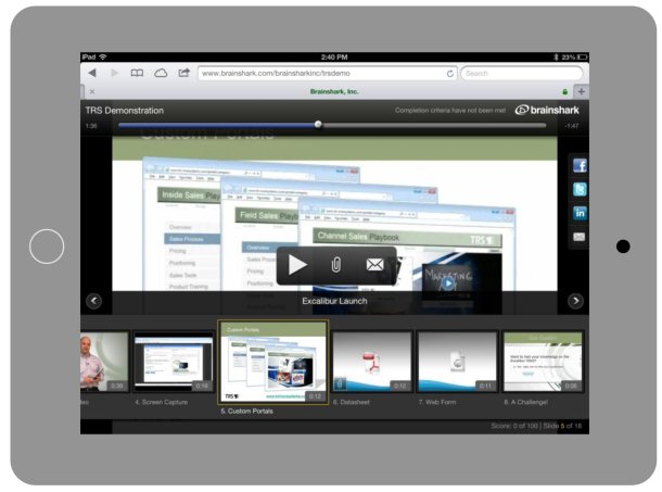 Brainshark Mobile Player (tablet view)