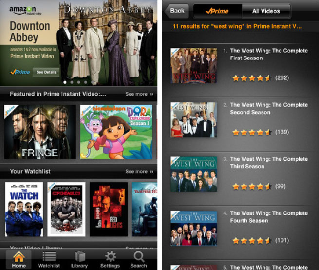 Amazon Prime, iPhone App