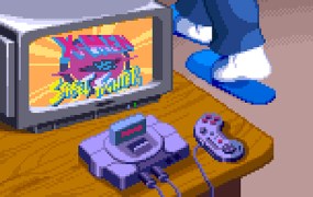 Ken's unique gaming console (X-Men vs. Street Fighter)