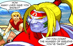 Omega Red murders Ryu and Ken (Marvel Super Heroes vs. Street Fighter)