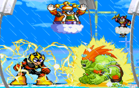 Blanka vs. Elec Man and Cloud Man