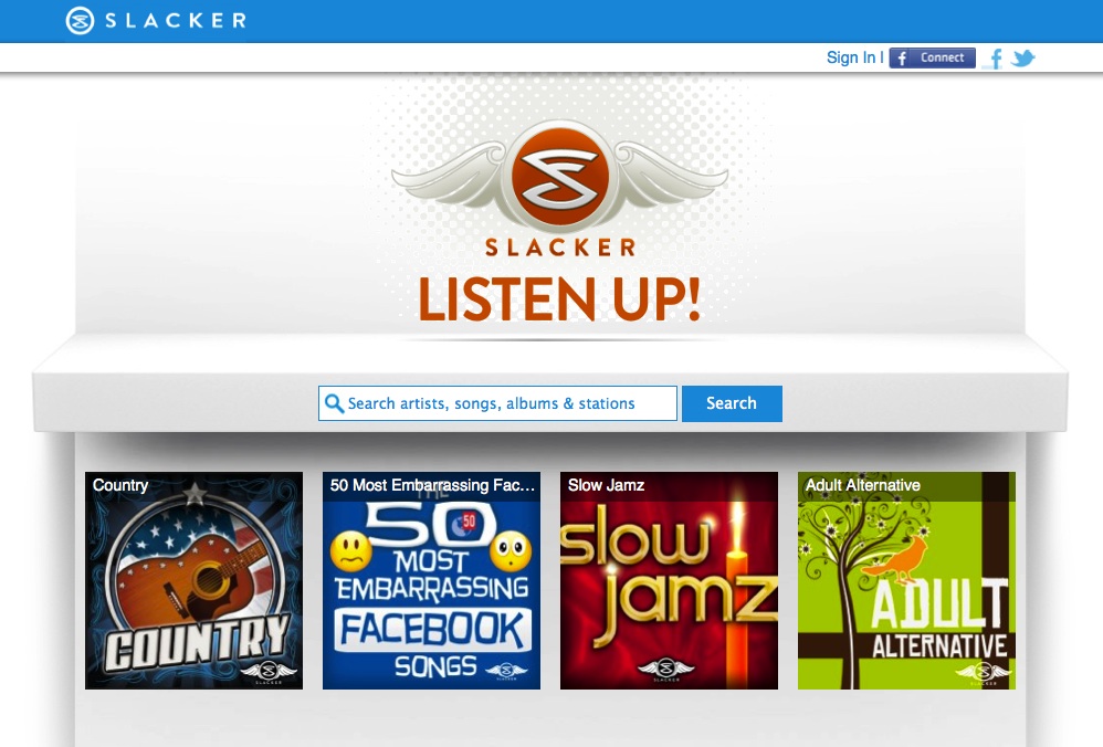 Slacker Radio redesign