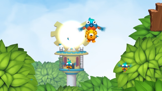 Toki Tori 2: snatched by a bird