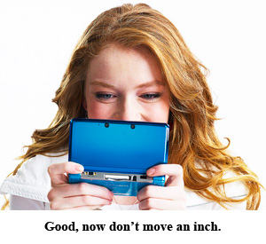 Woman Playing 3DS