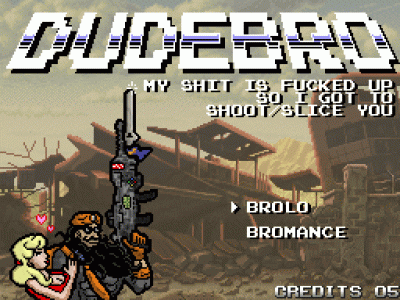 Dudebro title screen