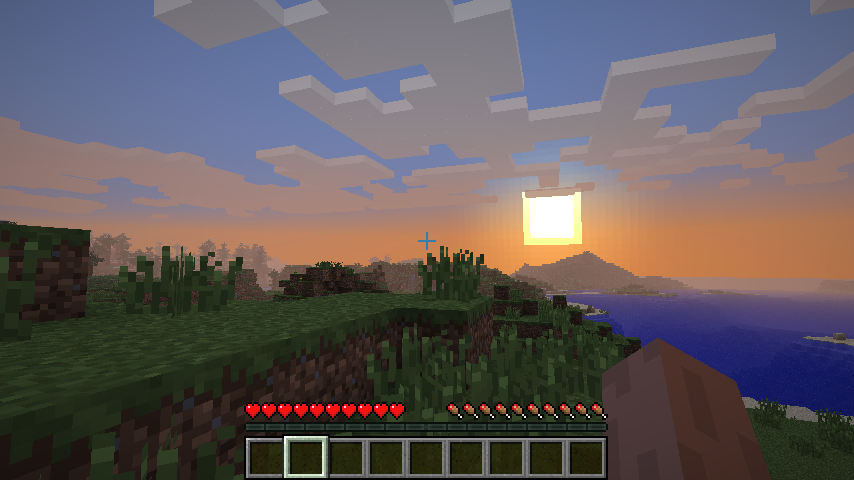 Watching the sunset in Minecraft