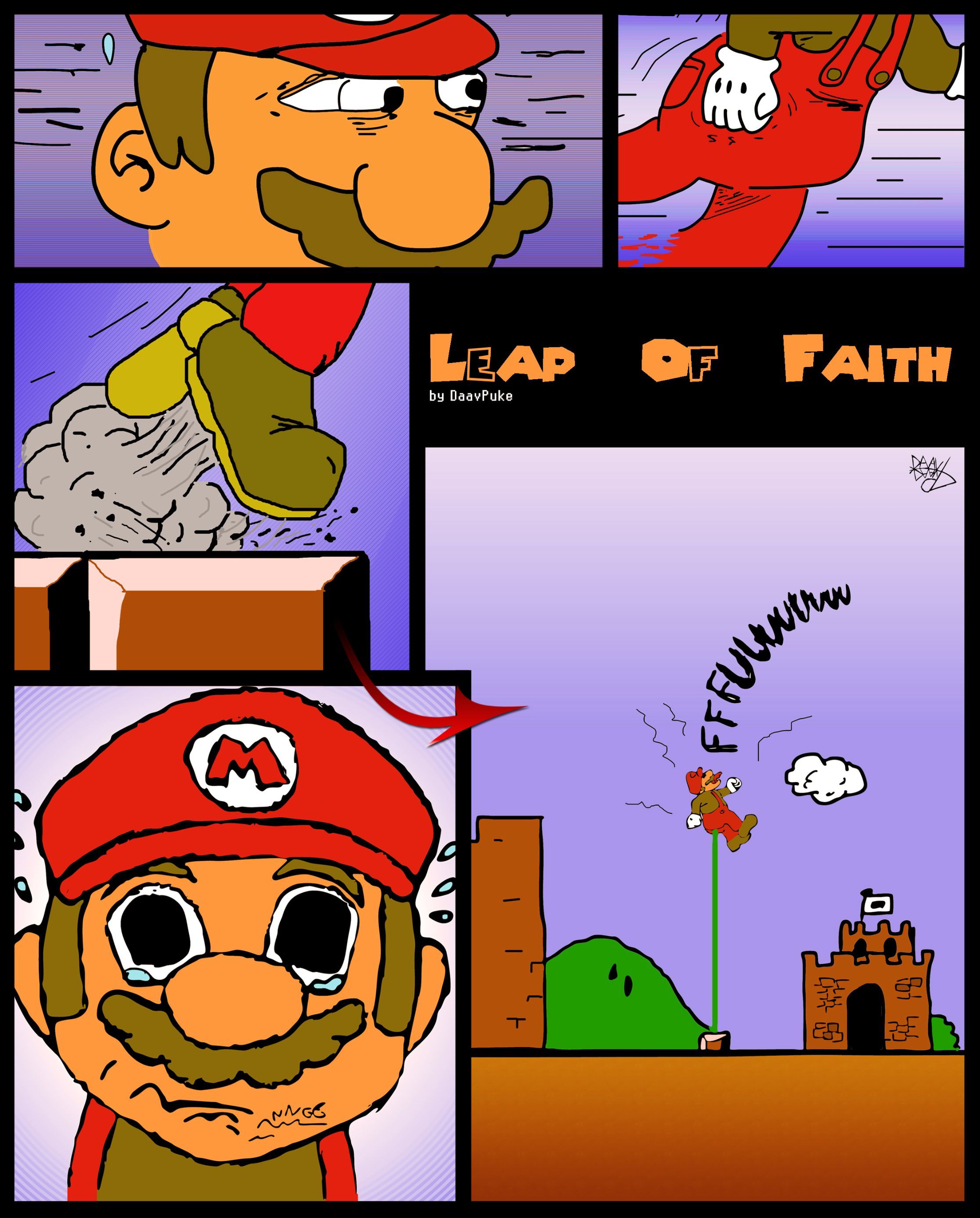 NoobFeed - Web Comic 1 - Mario's Leap Of Faith