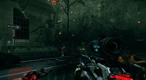 Crysis 2, the most graphically high-end game on the market right now.