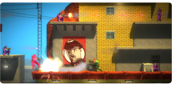 Nathan Spencer kills a soldier with a bazooka in Rearmed.