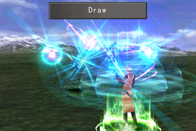 Quistis draws magic in Final Fantasy 8