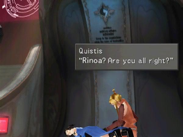 Rinoa falls unconscious after a battle