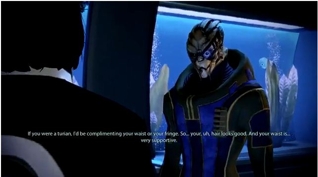 Garrus' trying to set the mood