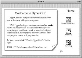 Home screen from Apple's HyperCard software tool