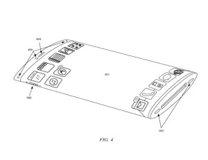 The flexible display inside the transparent glass housing