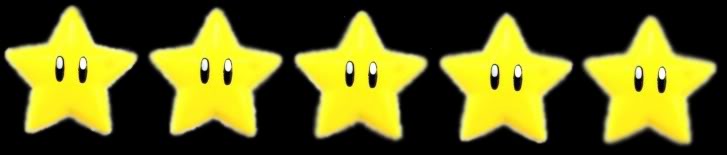 Five Super Mario Invincibility Stars