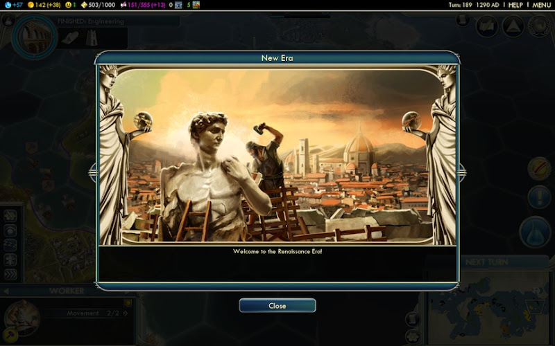 Civilization 5 screenshot - welcome to the Renaissance