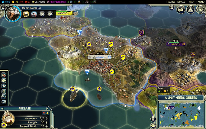 Civilization 5 screenshot - Athens surrounded