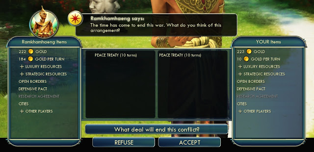 Civilization 5 screenshot - Siam begs for peace