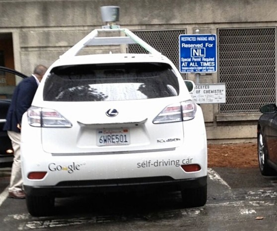 Google self-driving car parked in NL space at UC Berkeley
