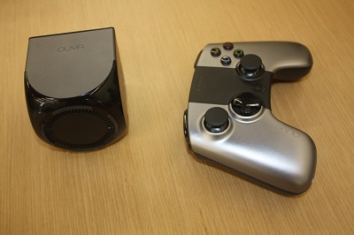 Ouya console and controller side