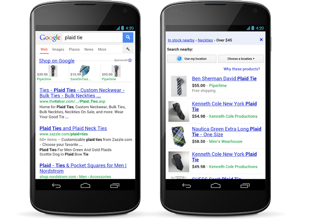 Google mobile shopping ads