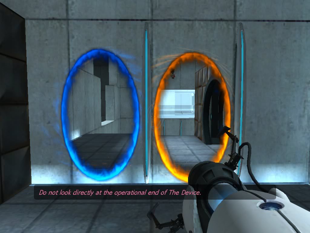 portal gun blue orange test glados