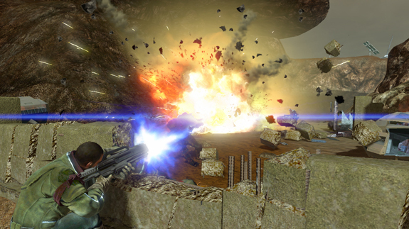 A big explosion in Red Faction Guerrilla
