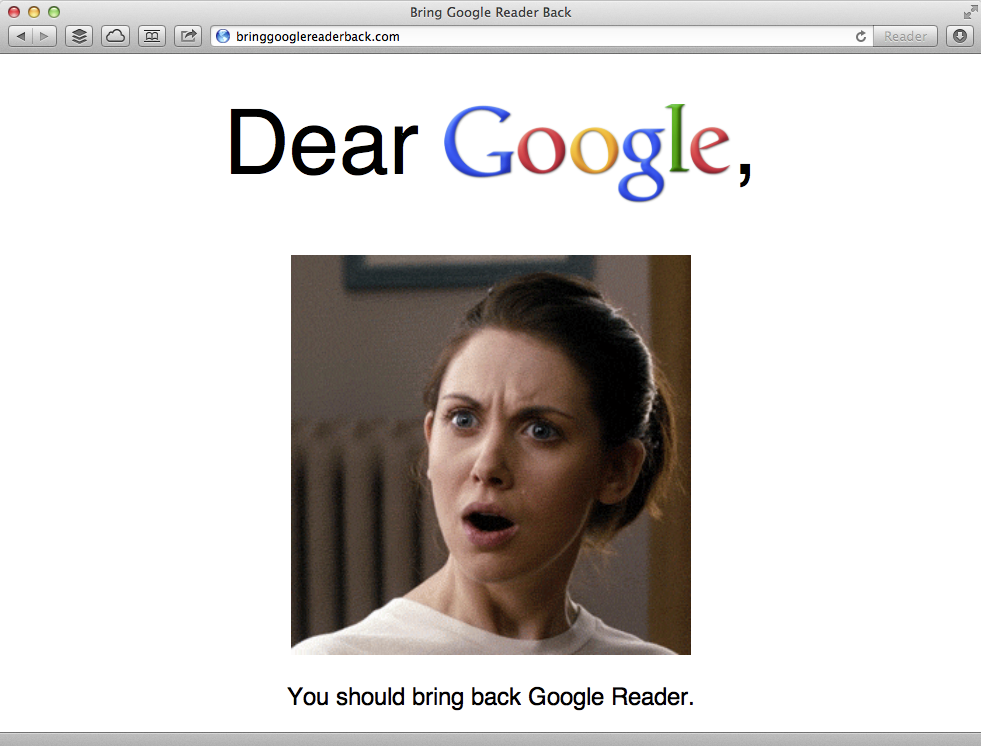 Bring google reader back