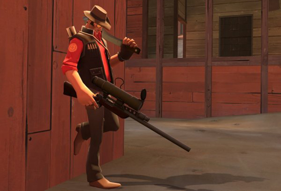 A lone sniper from Team Fortress 2