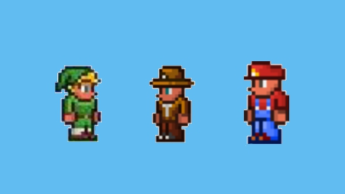Sprites of the infringing in-game items.