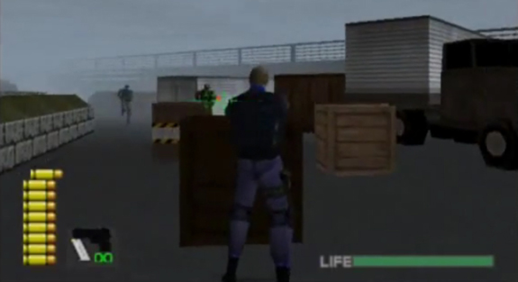 Winback for the N64 - probably the first third person shooter to use a cover system.