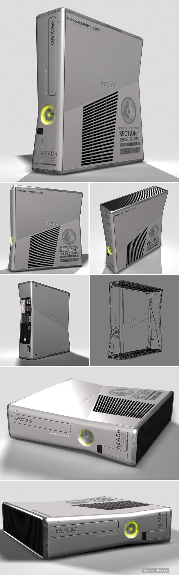 Xbox 360 S LE Halo: Reach 3D Model 