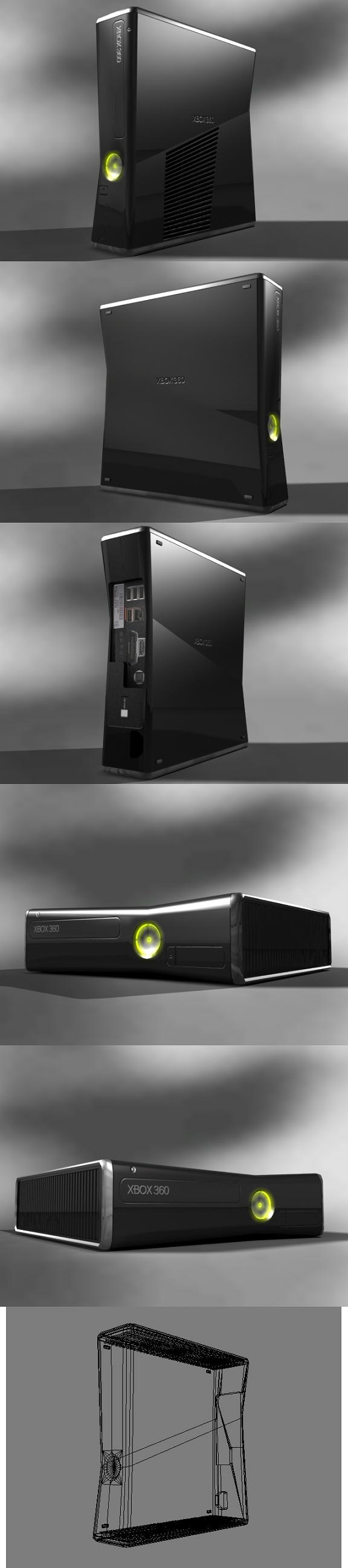 Xbox 360 Slim renders and wireframe