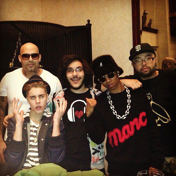 Hipset cofounder Mazy Kazerooni with Justin Bieber and Lil Twist.