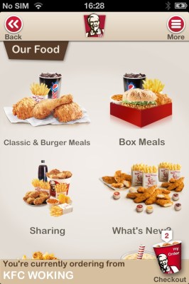 KFC's new mobile ordering app