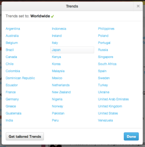 Twitter Trends - countries