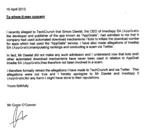 Retraction letter